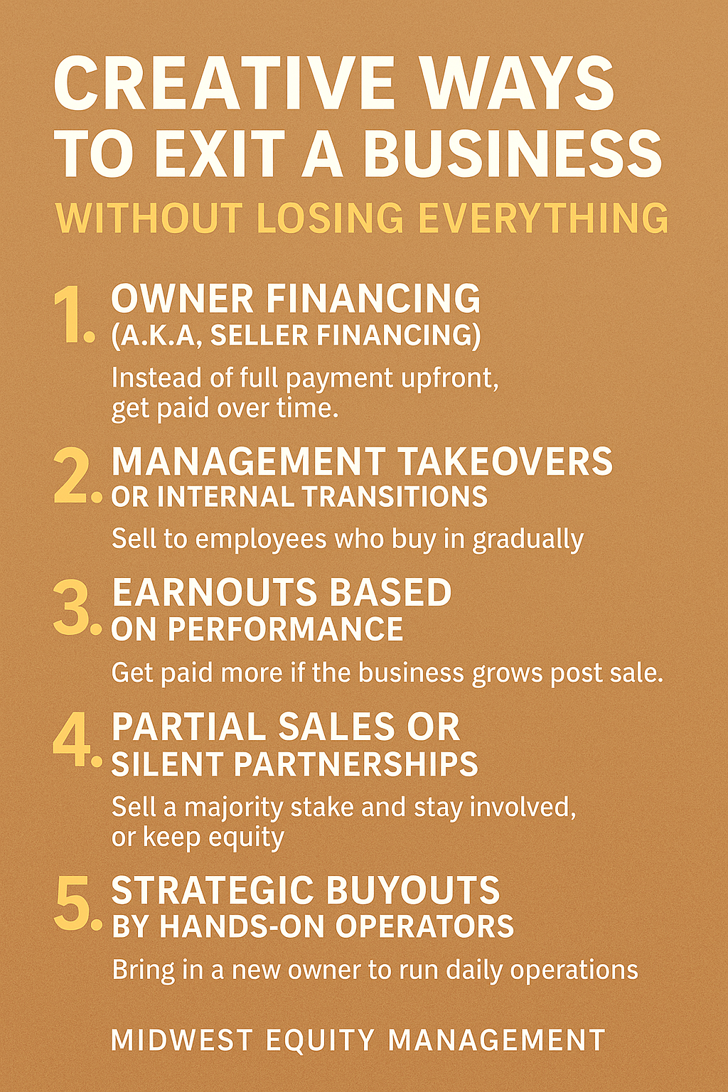 Creative Ways to Exit a Business Without Losing Everything